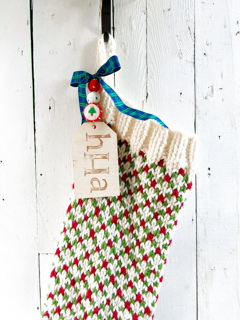 Hand Knit Personalized Christmas Stockings 