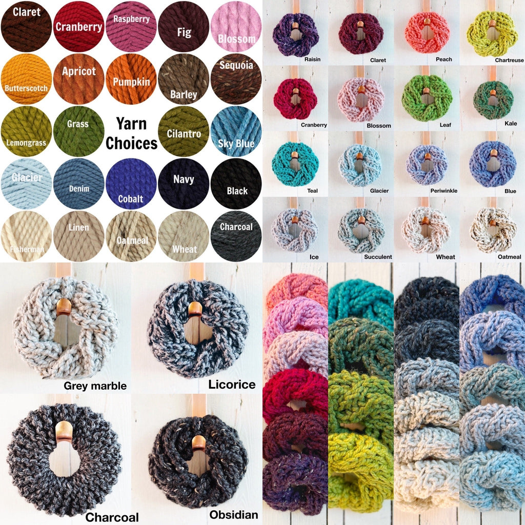 Hand Knit Wreaths - Choice of Yarn Colors