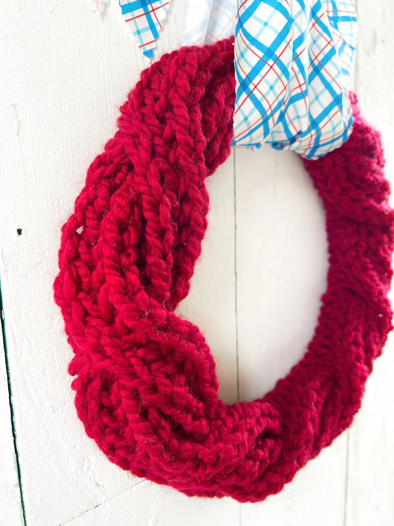 Farmhouse Decor For Front Door - Knit Cable Design