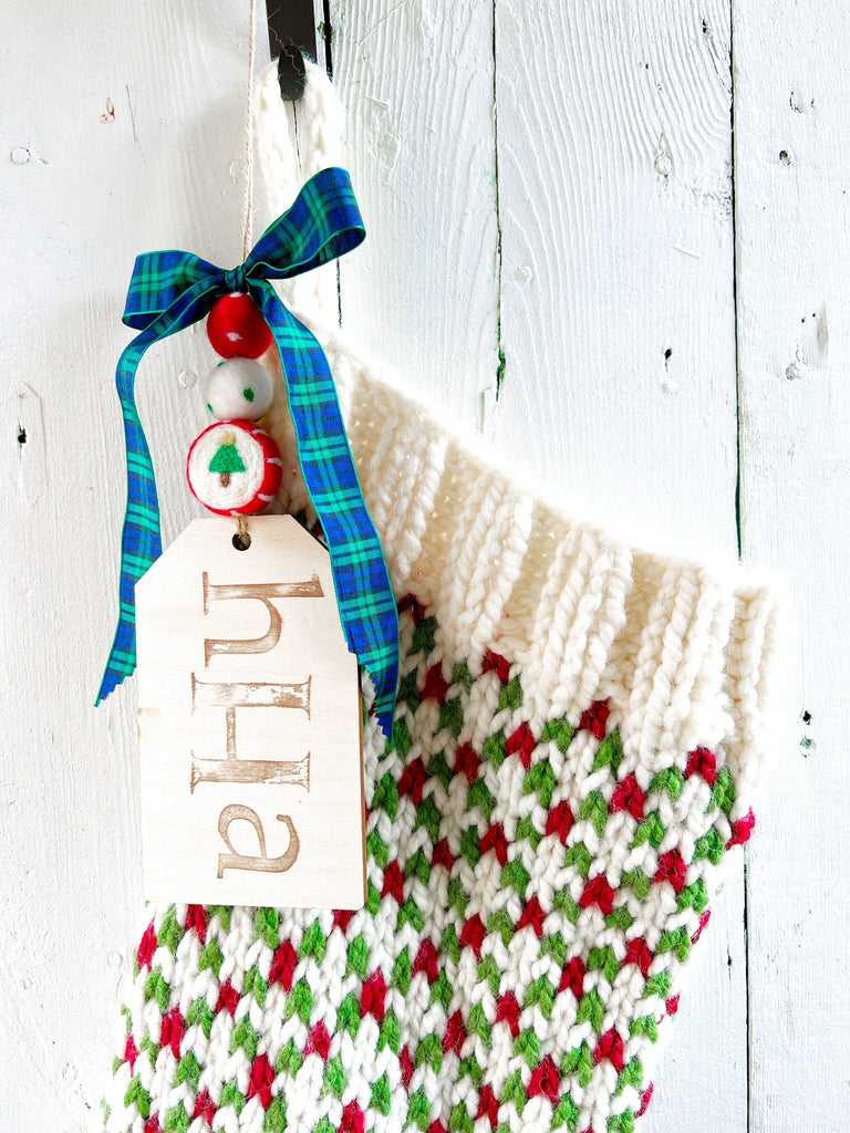 Extra Large Wool Christmas Stockings With Stocking Tags