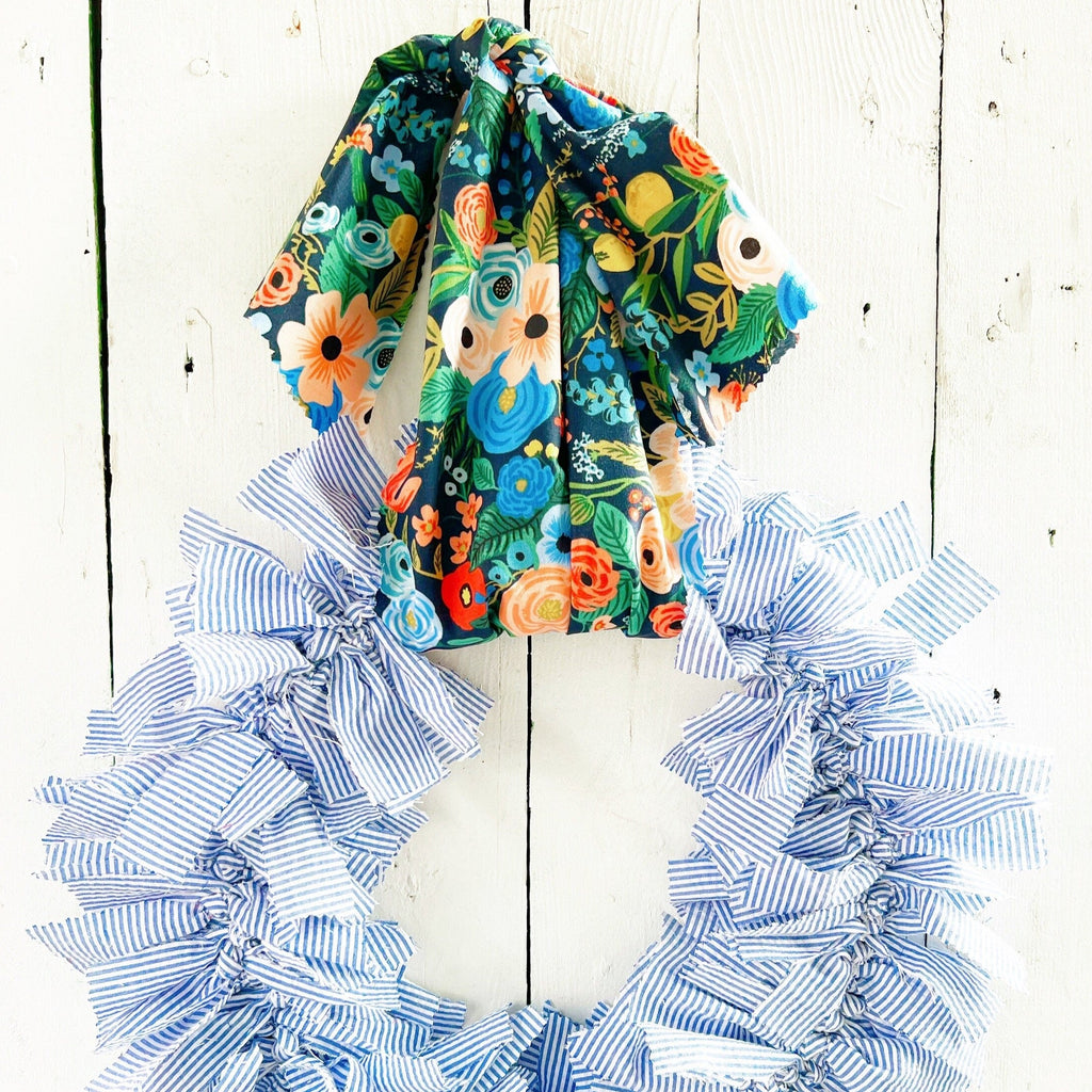 Rag Wreath - Colorful Floral Front Door Wreath