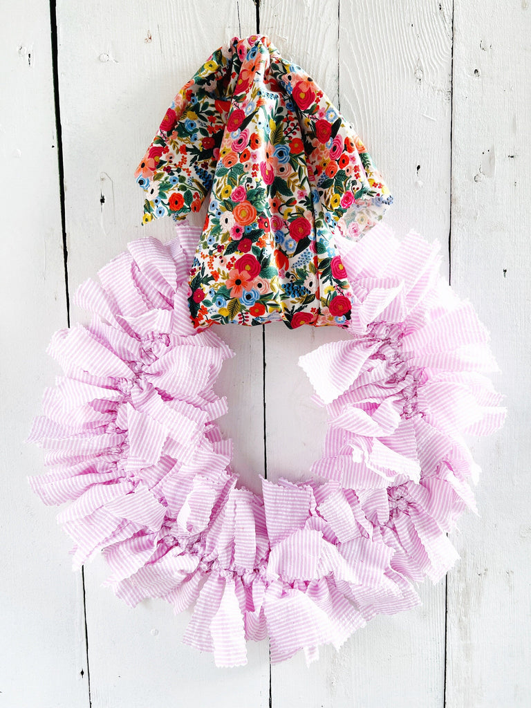 Rag Wreath - Spring And Summer Farmhouse Home Decor