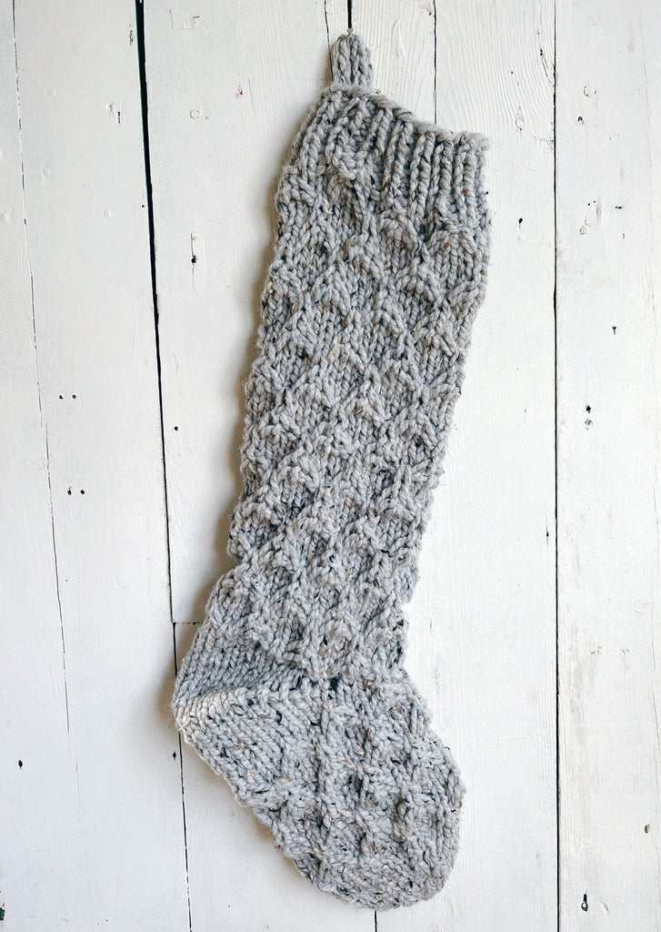 Personalized Hand Knitted Stocking Large Size - Ready Ship