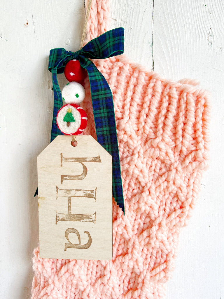 Personalized Pink Textured Stocking