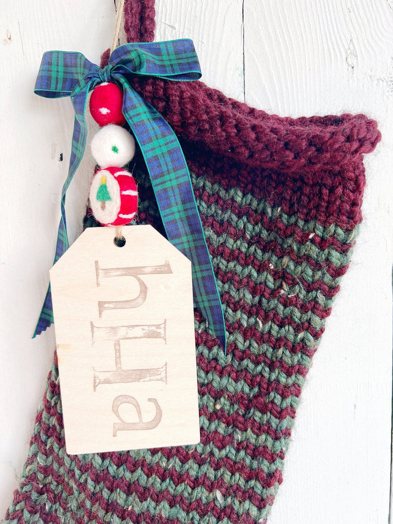 Ready To Ship Stockings -Chunky Wool Striped - Size Medium
