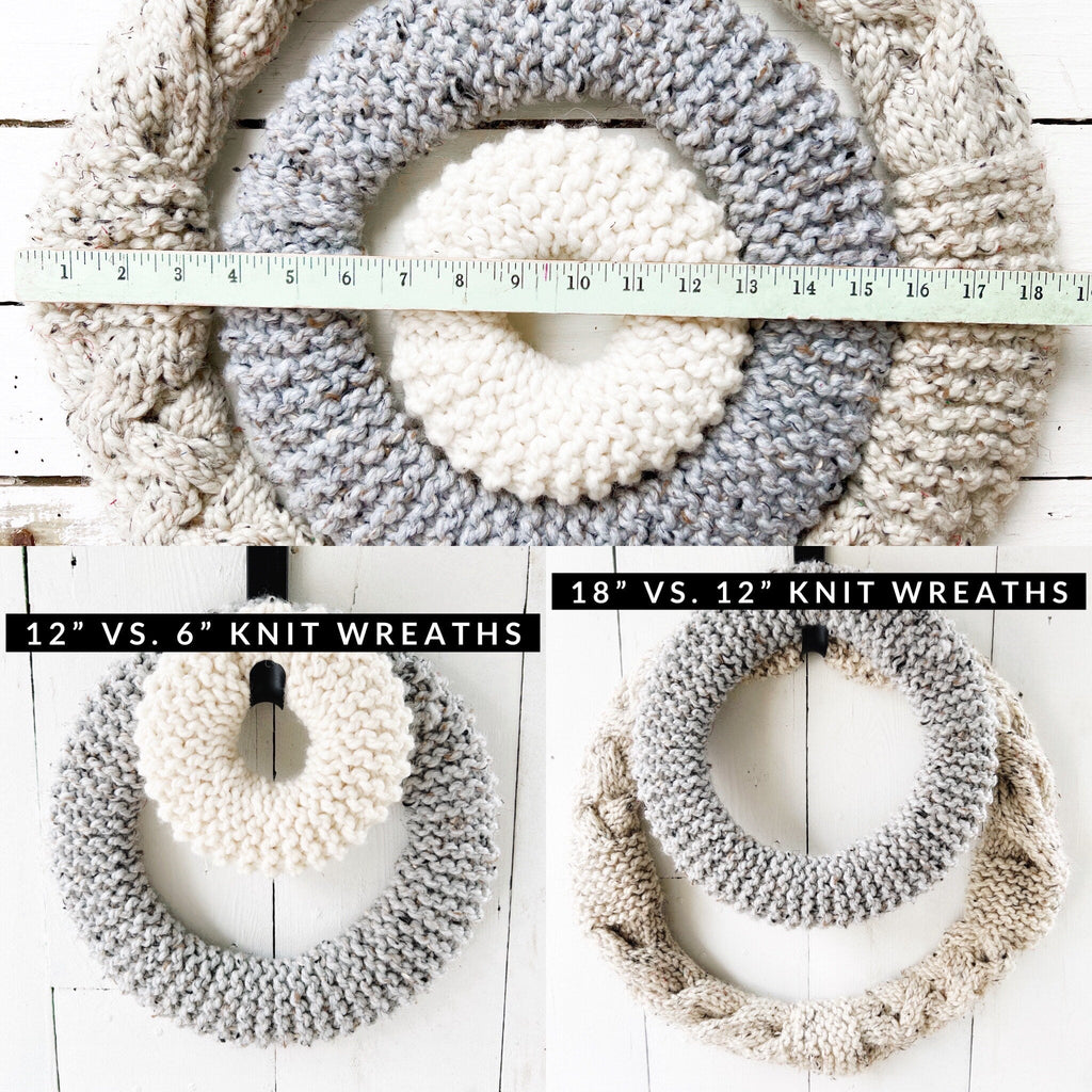 Hand Knit Wreaths - choice of knit wreath sizes