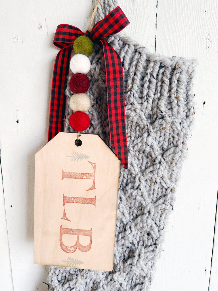 Gray Tweed Beekeeper Stocking - Personalized Christmas