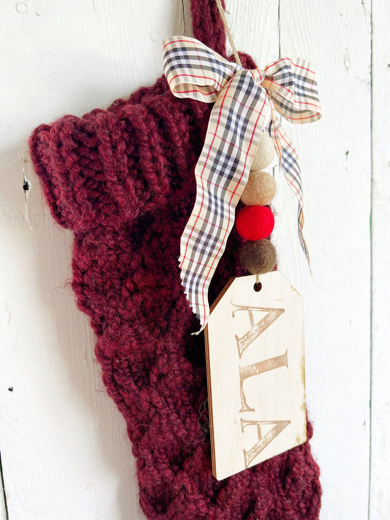 Personalized Knit Family Christmas Stocking 