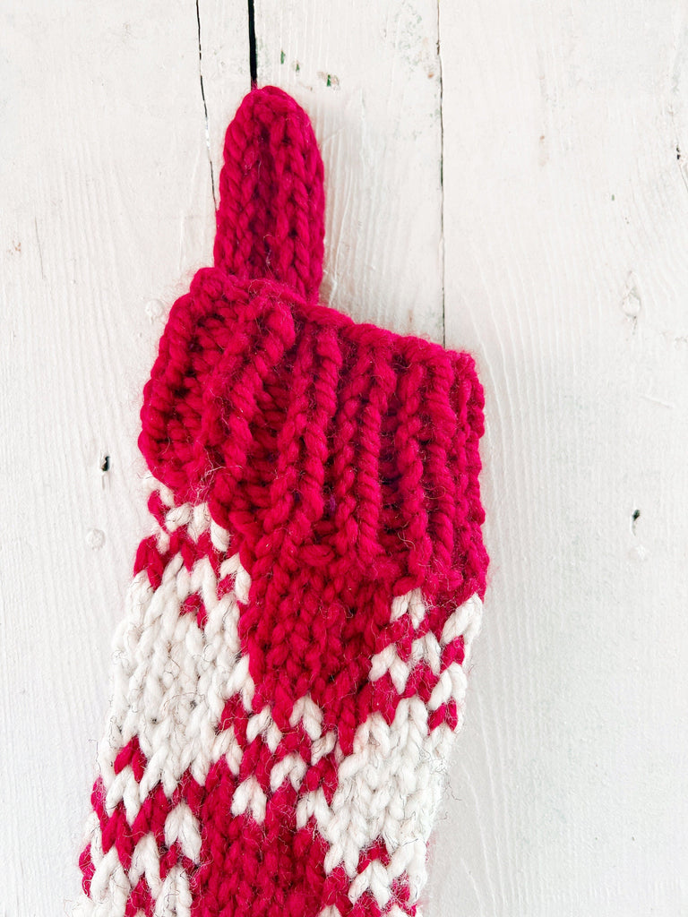 Buffalo Plaid Christmas Stocking - Red And White