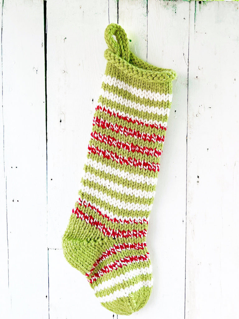 Red And Green Chunky Knit Heirloom Stockings