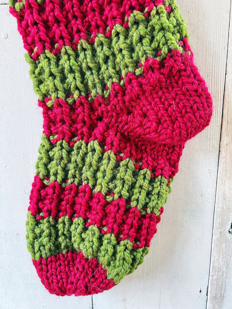 Personalized Chunky Knit Striped Christmas Stockings 