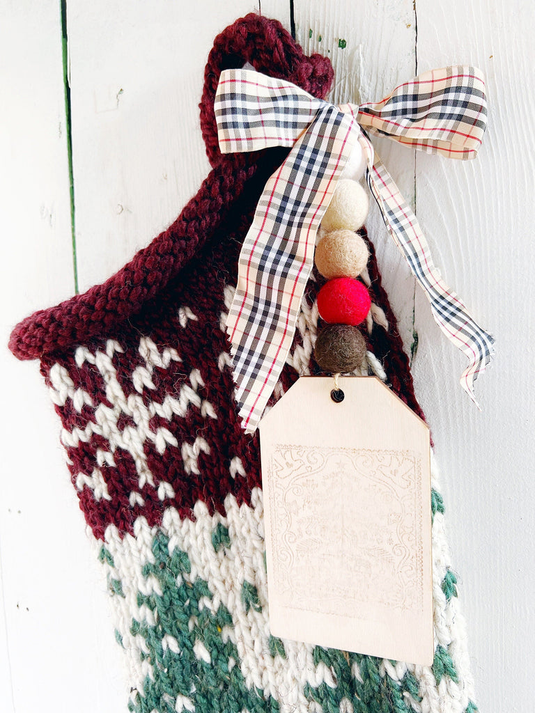 Chunky Knit Christmas Sampler Christmas Tree Stocking