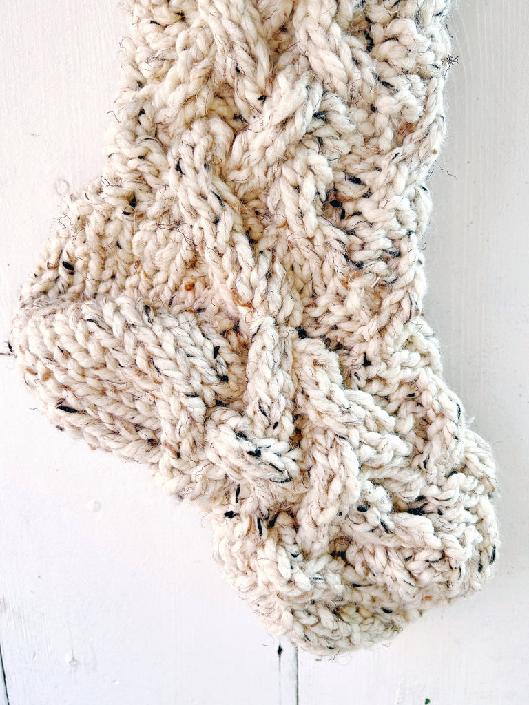 Ready To Ship Stockings - Oatmeal Cable Knit Stockings