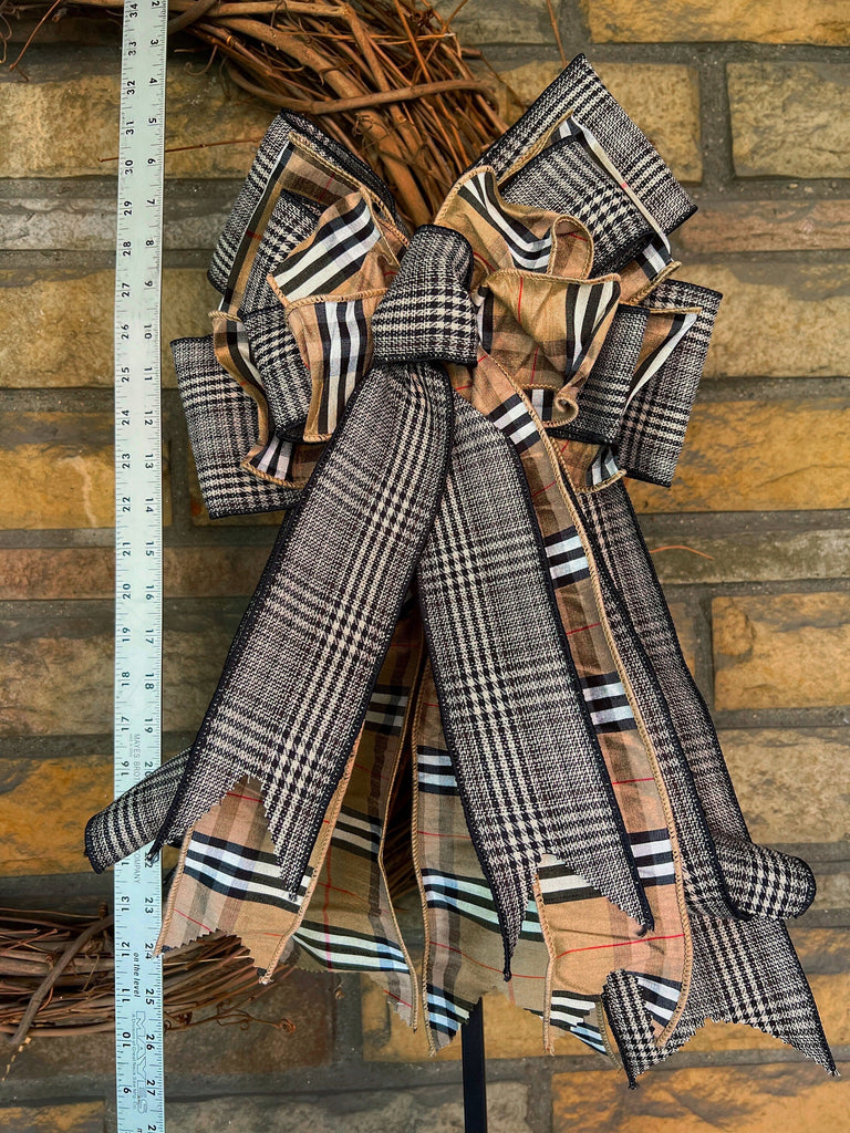 Oversized Bows - Farmhouse Plaid For Decorating