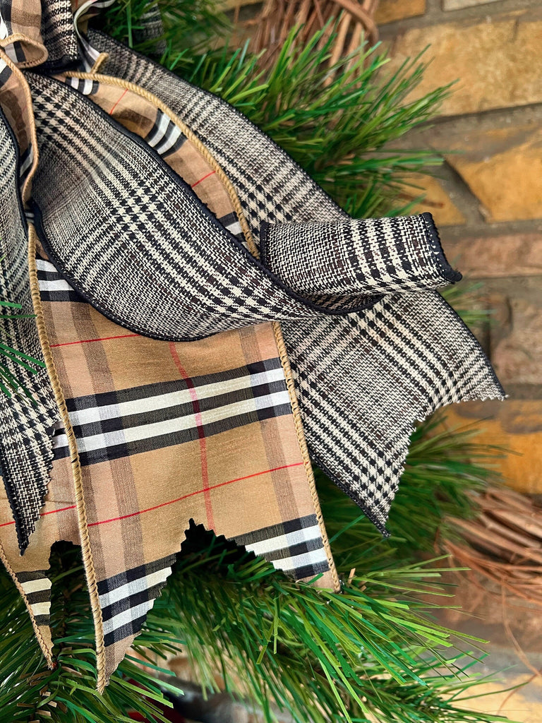 Oversized Plaid Bow For Decorating