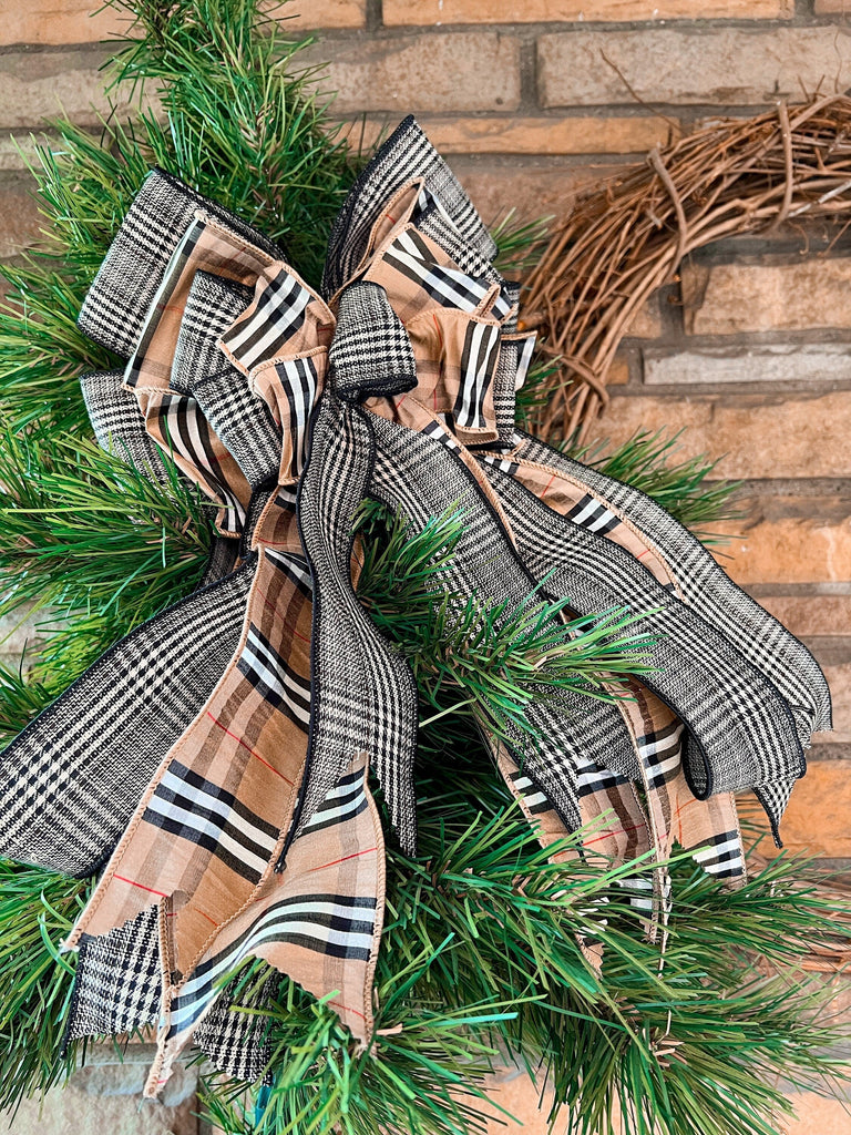 Oversized Bows - Farmhouse Oversized Plaid Bow