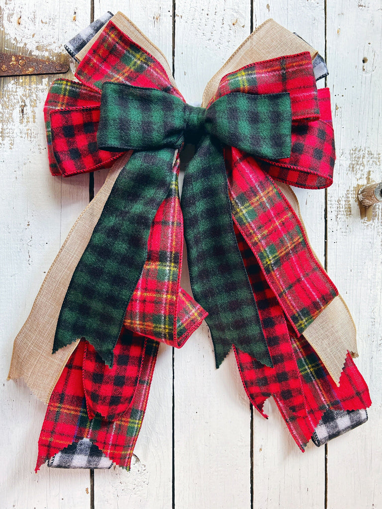 Oversized Bows - Farmhouse Christmas Wreath Bow