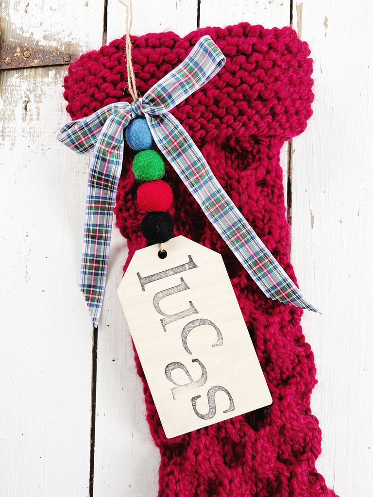 Personalized Cable Knit Christmas Stocking