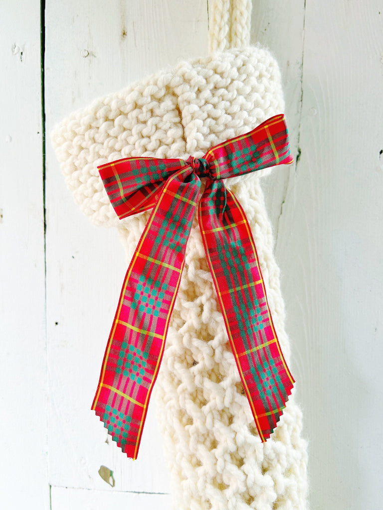 Cable Knit Christmas Stocking - Traditional Design