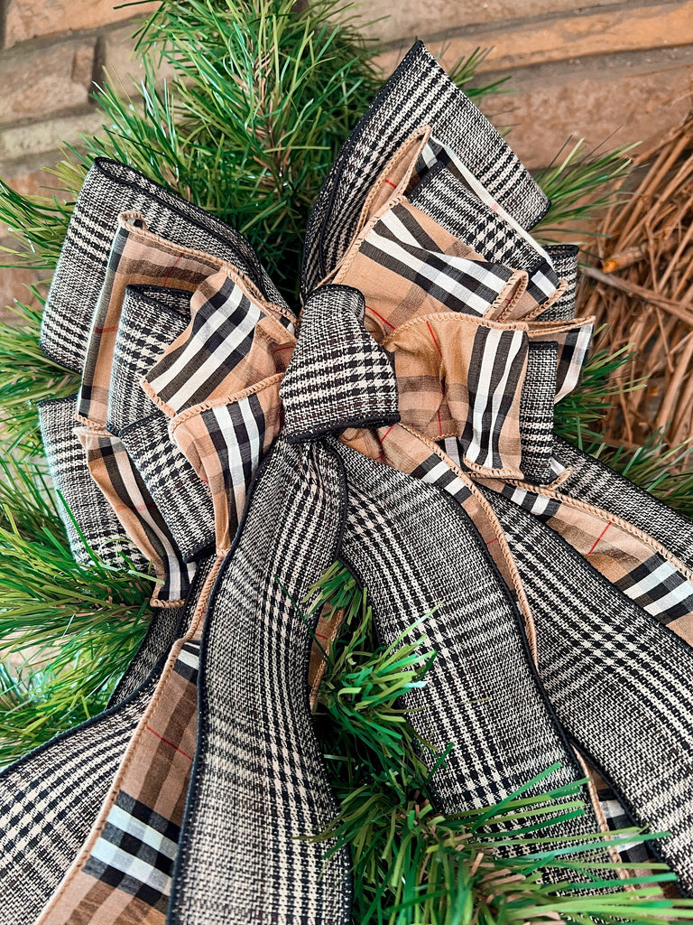 Oversized Bows -  Plaid Bow For Wreaths