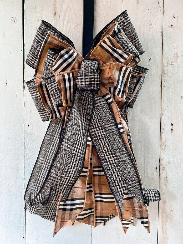 Oversized Bows - Plaid Bow For Front Door