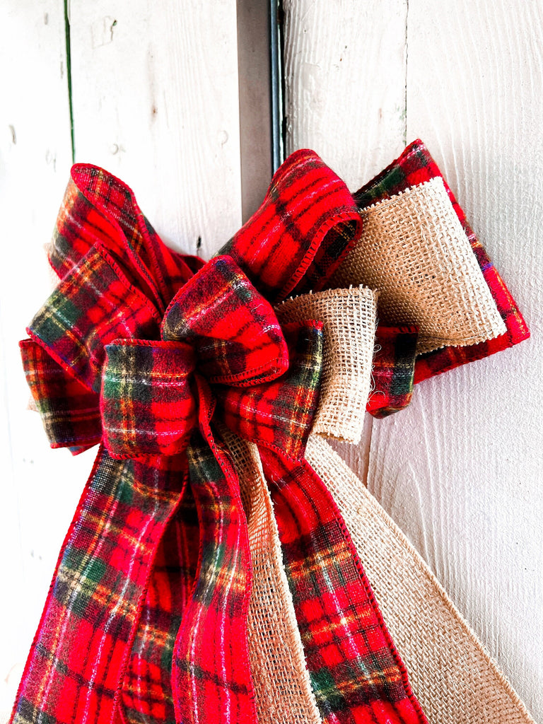 Oversized Bows - Plaid Farmhouse Decor 