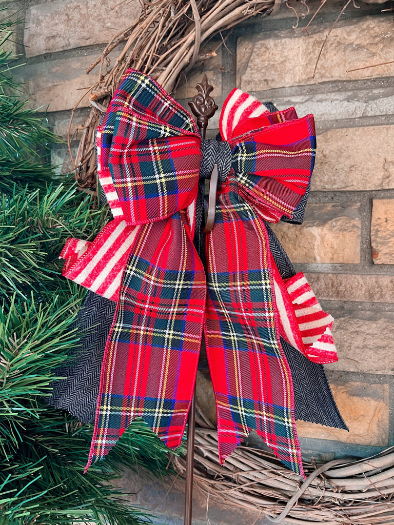 Oversized Bows - Farmhouse Style Plaid - Holiday Decorations