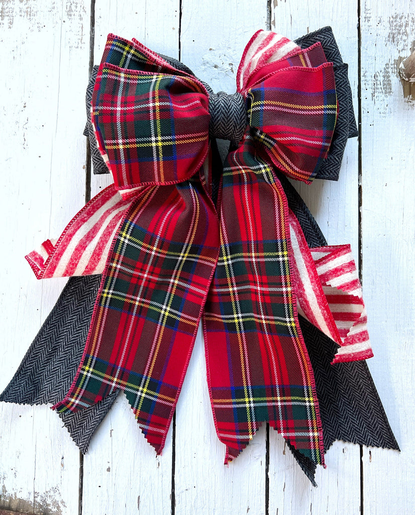 Bows For Wreaths Trees And Decor - Tartan Plaid 