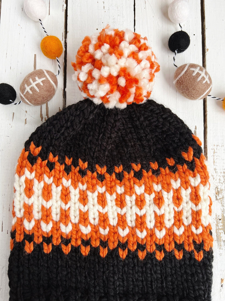 Cincinnati Football - Chunky Knit Winter Hat - Ready To Ship