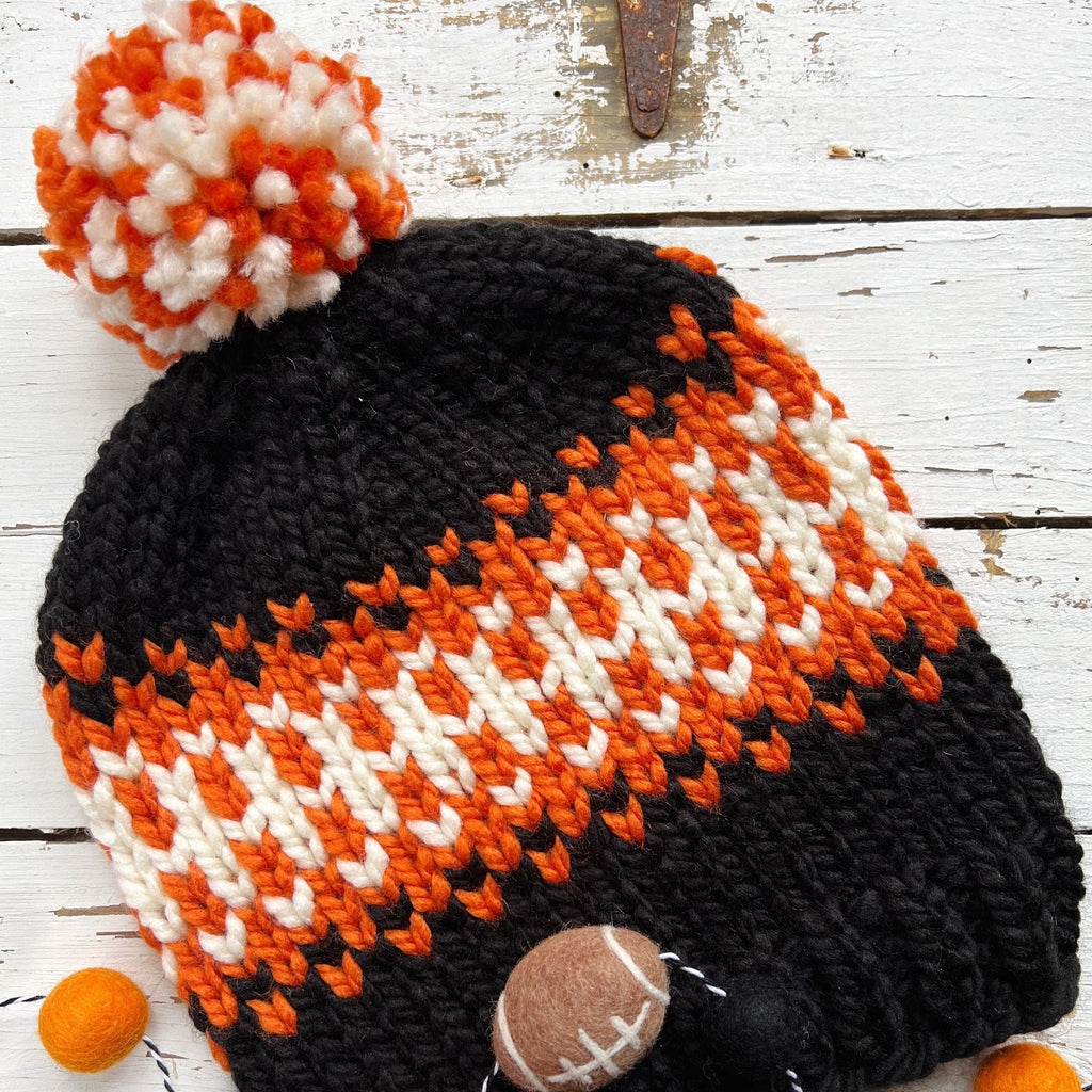 Cincinnati Football Beanie - Chunky Knit Winter Hat