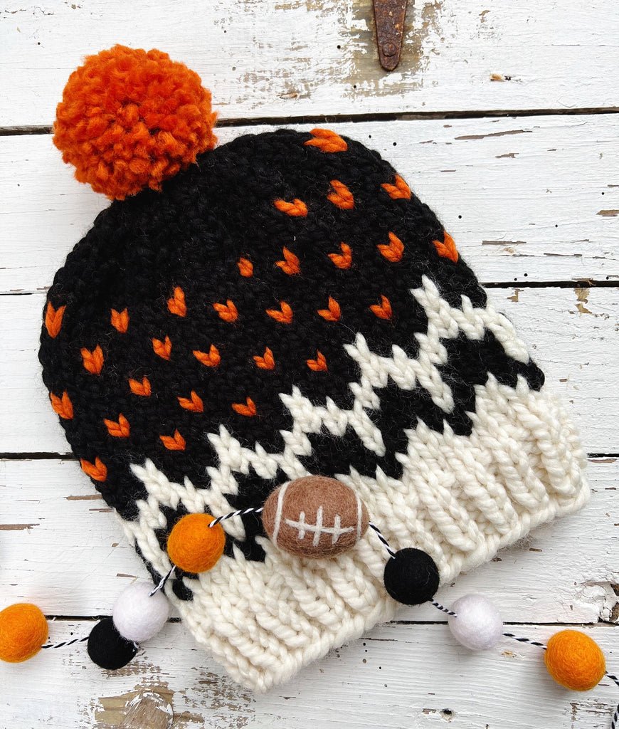 Cincinnati Football - Handmade Chunky Knit Cincinnati Hat