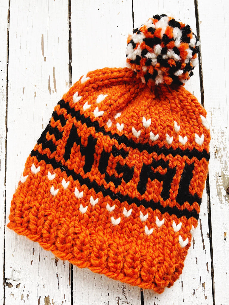 Chunky Beanie Football Slouchy - Adult Small Ready To Ship