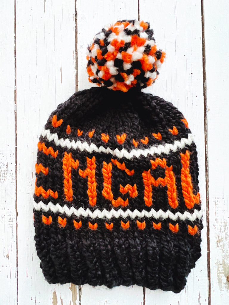 Cincinnati Football Knit Hat - Chunky Handmade Beanie