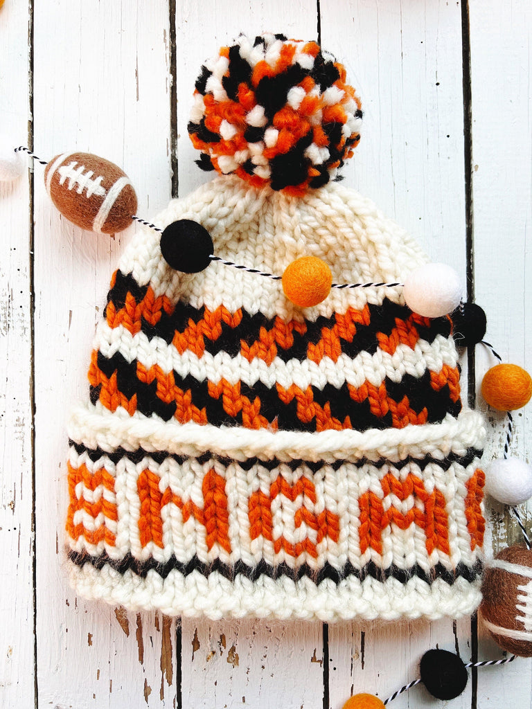 Cincinnati Knitted Beanie - Winter Hat with Folded Brim