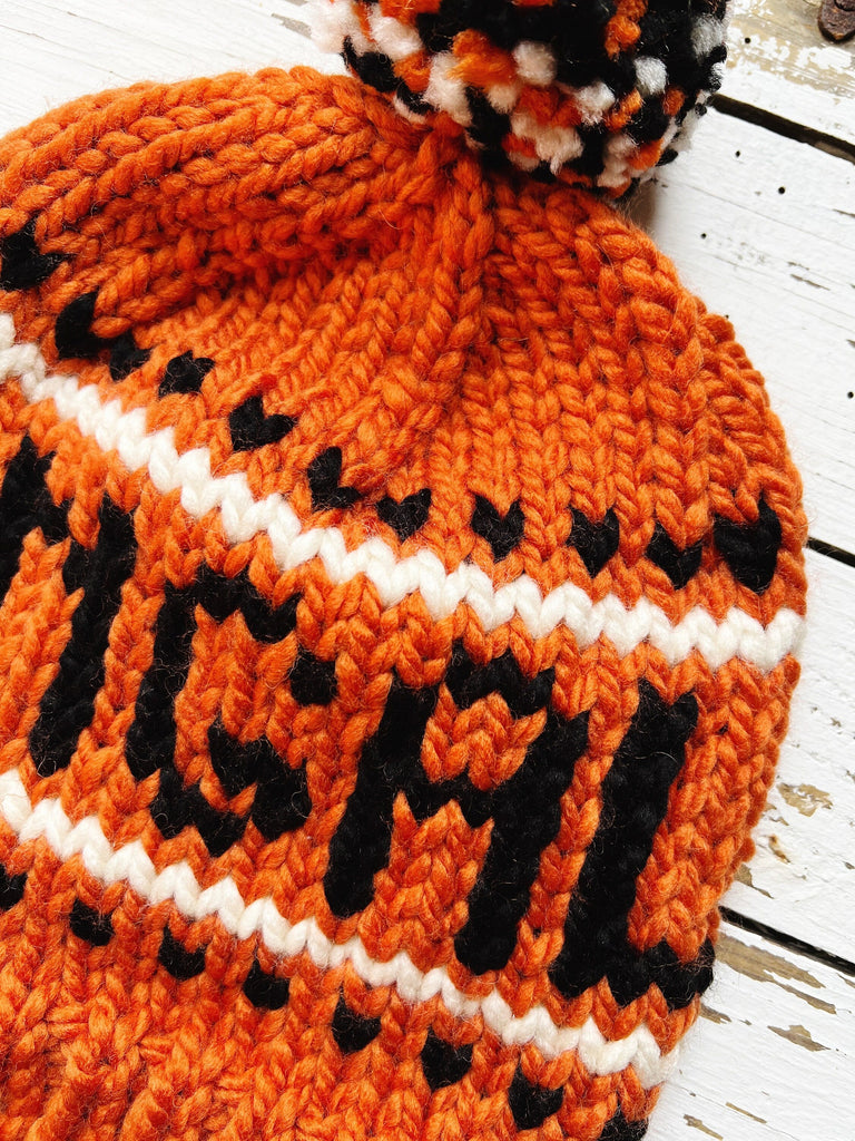 Chunky Knit Cincinnati Football Winter Hat - Ready To Ship