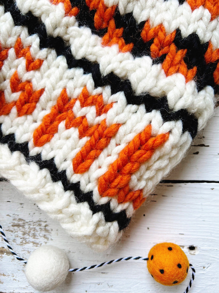 Hand Knit Cincinnati Football Chunky Fair Isle Winter Hats