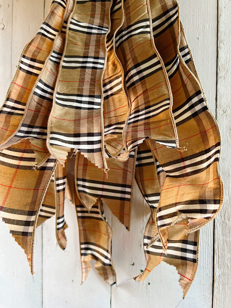 Large Oversized Bows - Brown Black Plaid 