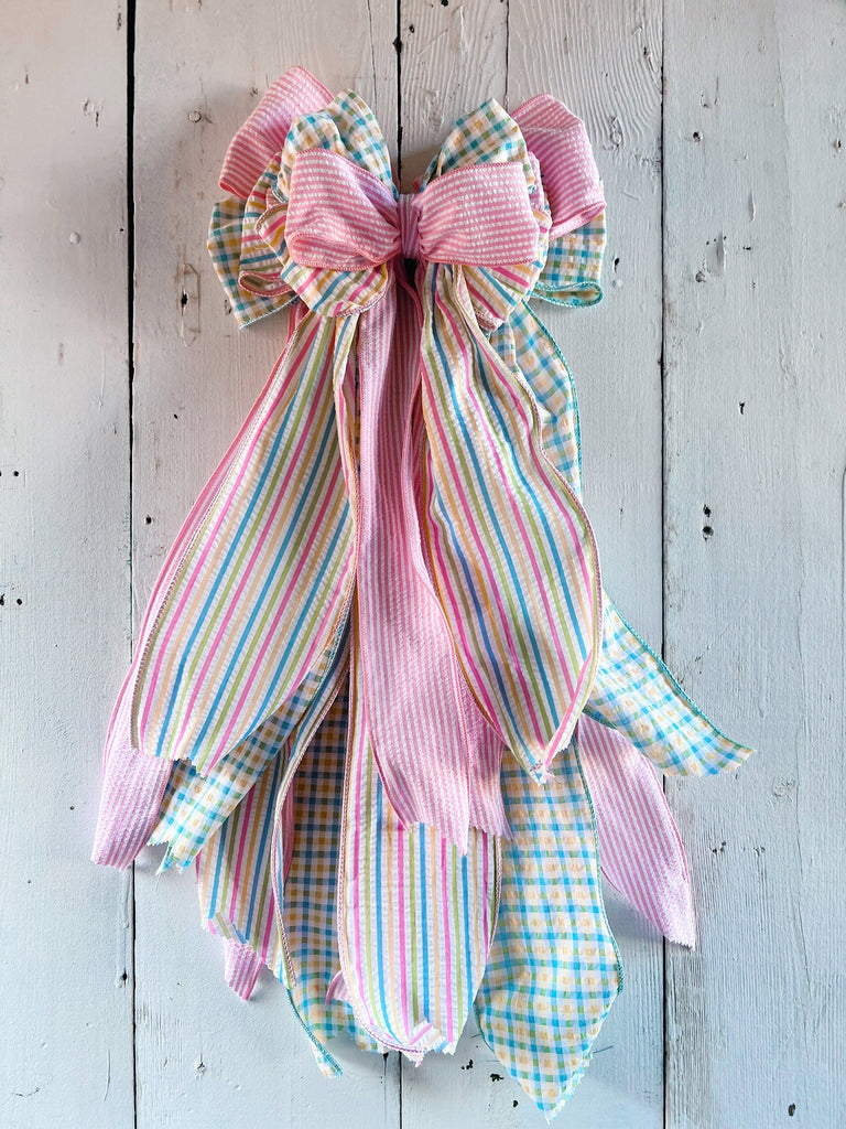 Oversized Bows - Plaid Easter Bow