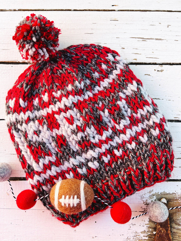 Scarlet And Gray Football Slouchy Hat For Buckeyes Fans