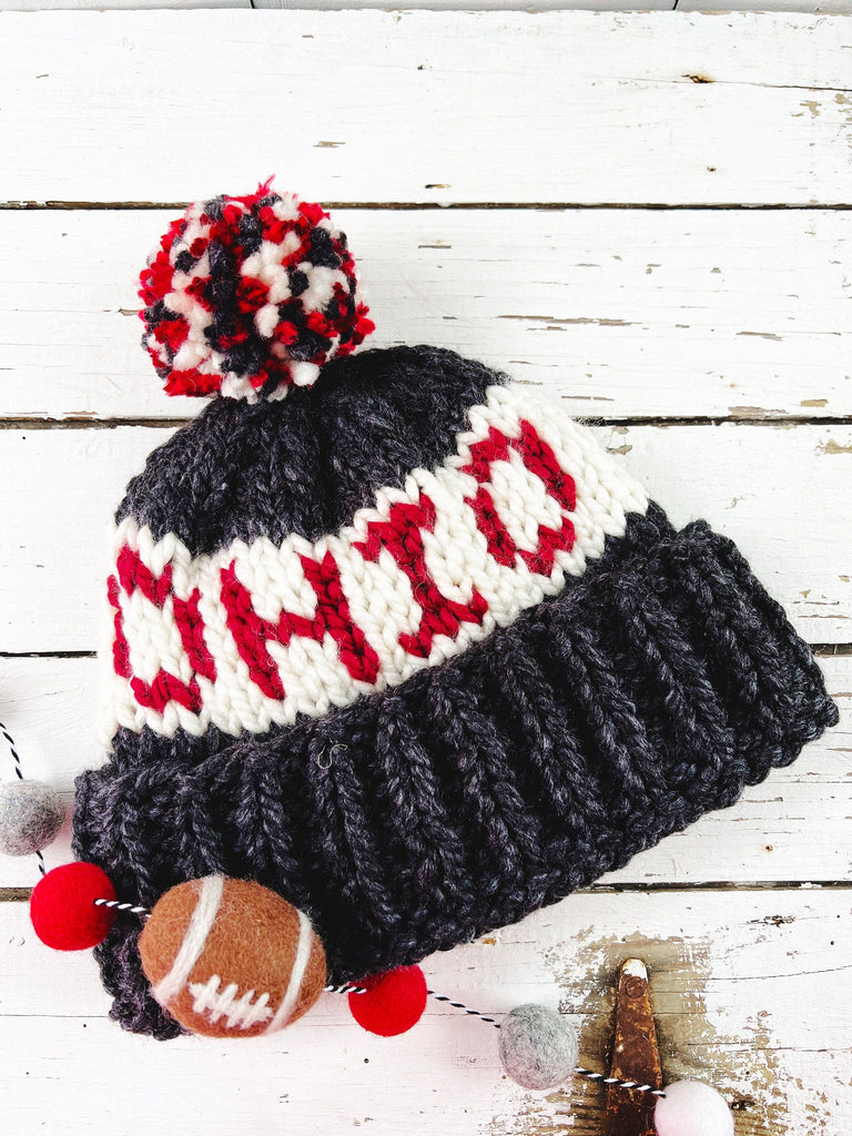 Ohio State Chunky Knit Hat - Folded Brim - Custom Order