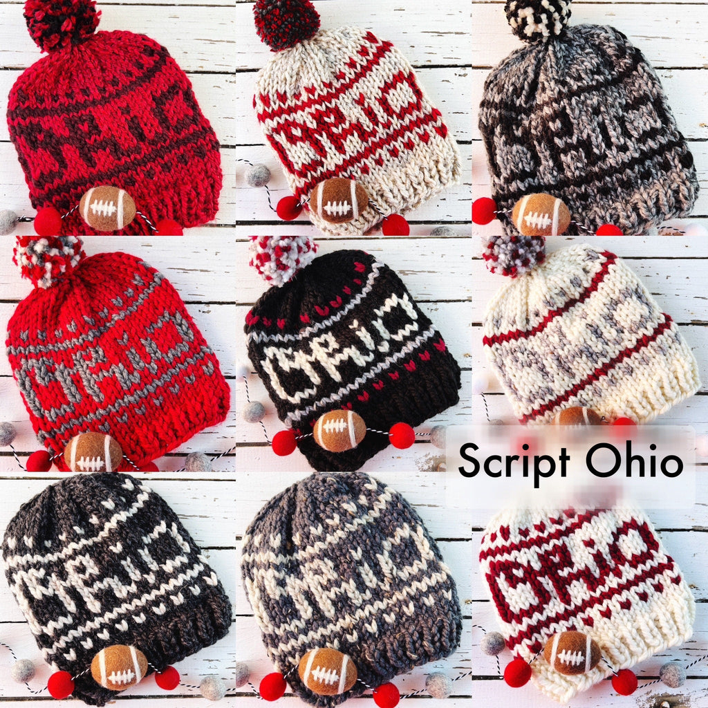 Custom Hats - Ohio State Scarlet Gray Football Hats 