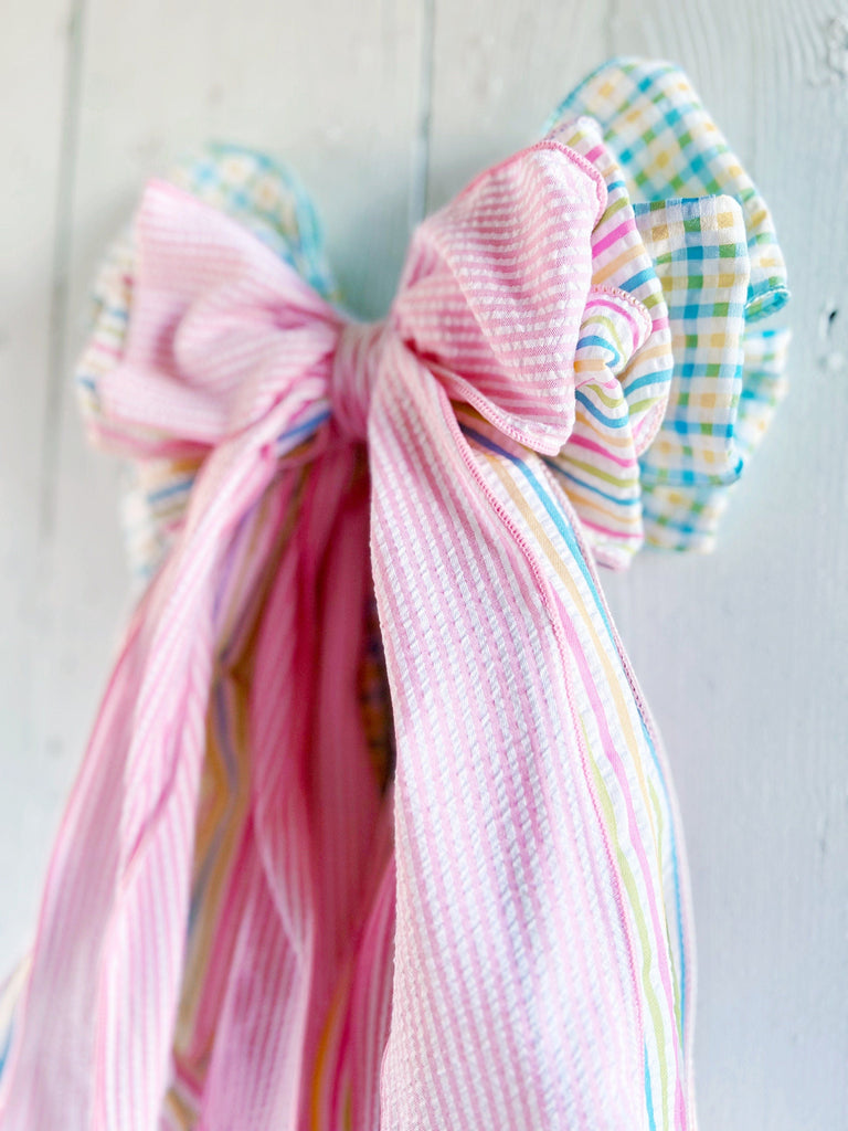 Spring Plaid Easter Bow - Perfect For Wreaths