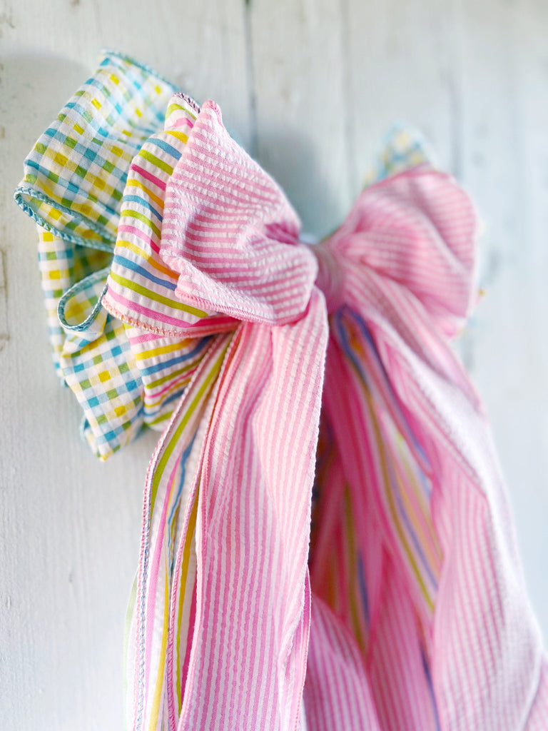 Spring Oversized Bows - Plaid Easter Bow 