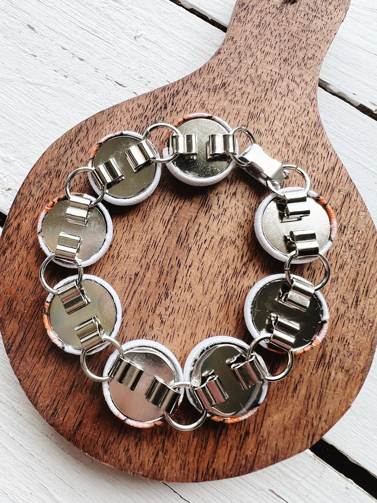 Bengal Tiger Jewelry - Silver Football Link Bracelet