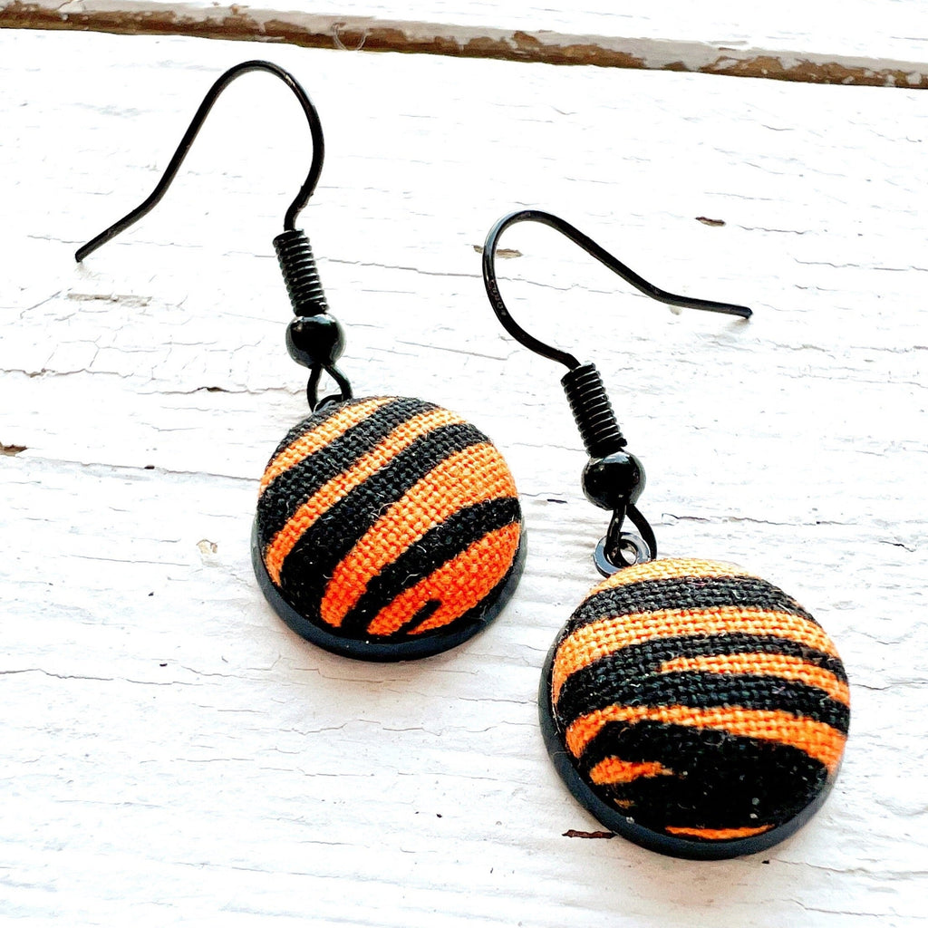 Bengals Jewelry - Football Tiger Striped Earrings 