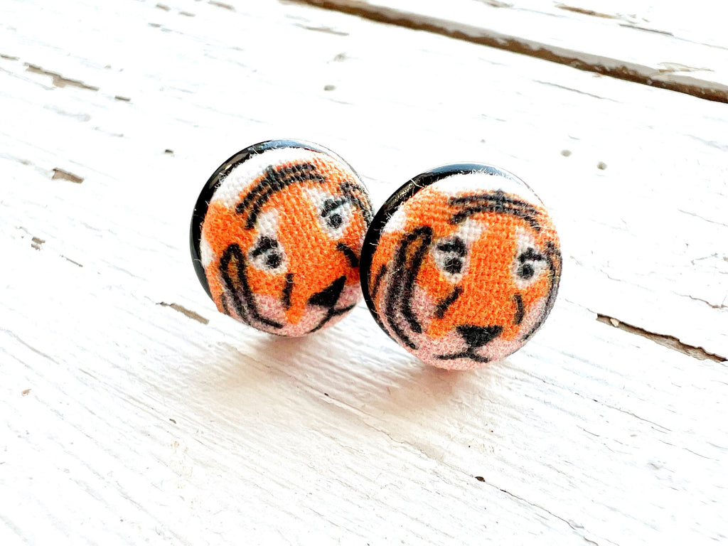 Bengals Jewelry - Orange And Black Post Earrings For Fans