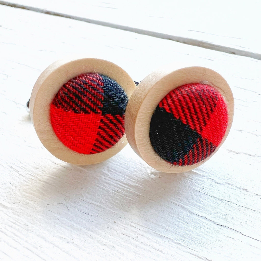 Cufflinks - Buffalo Plaid Tartan Cufflinks For Men