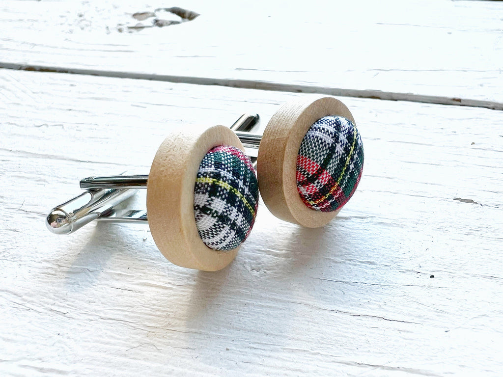 Mens Stewart Tartan Cufflinks -Perfect for the Wedding Party