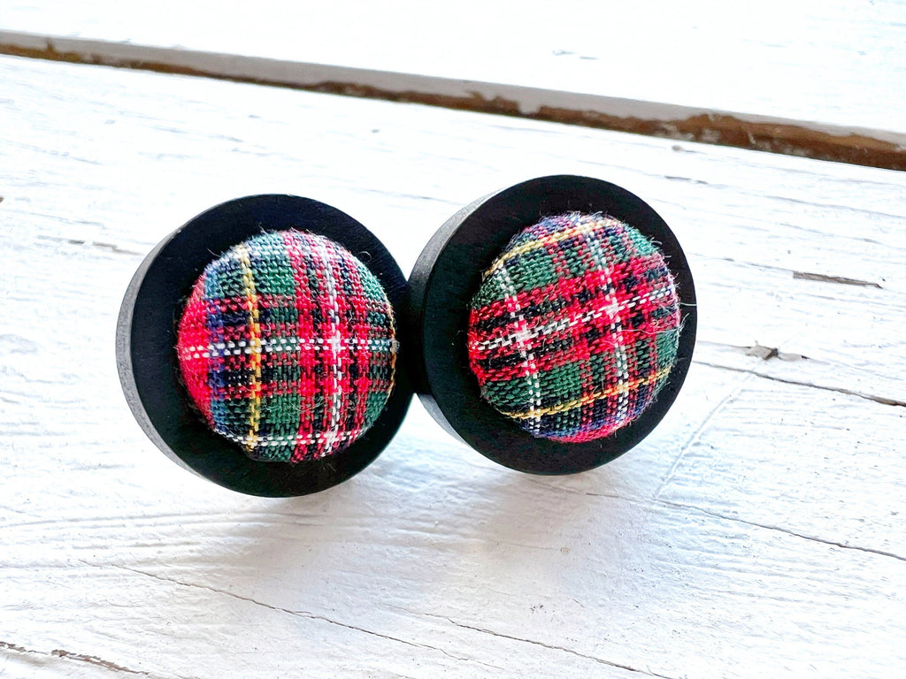 Earring Studs - Royal Stewart Tartan 