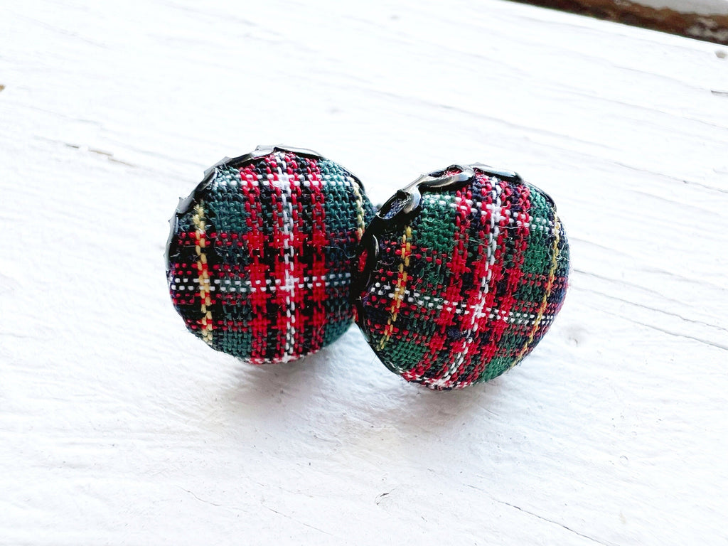 Royal Stewart Tartan Plaid Stud Earrings